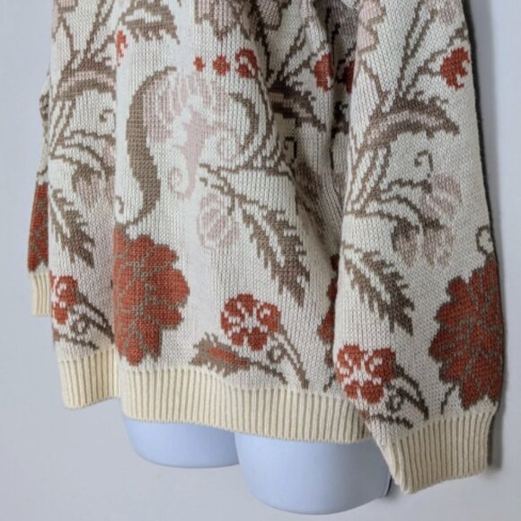 Vintage 1980s Carriage Court 100% Acrylic Granny Sweater Scalloped Collar USA - Picture 6 of 10